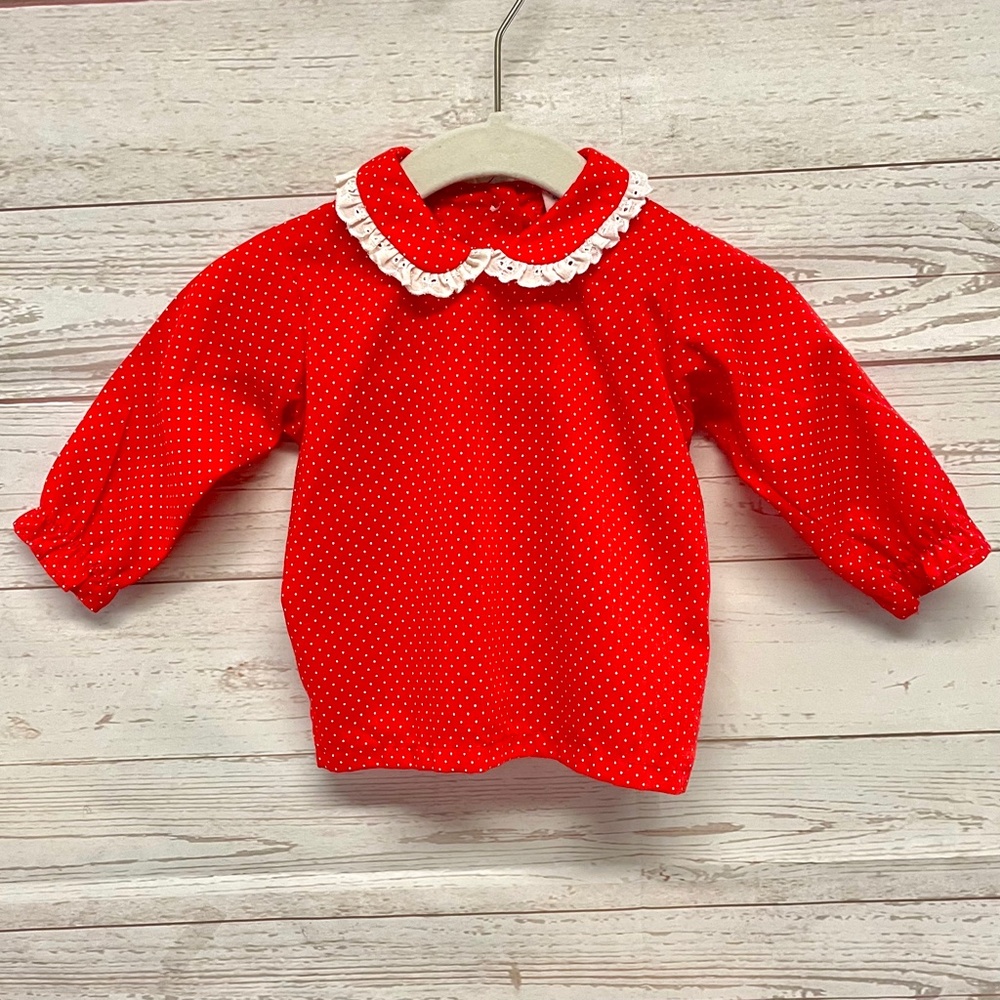 Vintage by Thomas polkadot baby girl blouse